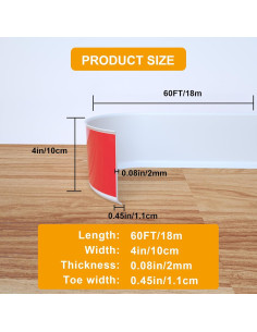 Moldura de Zócalo Flexible NeatiEase 10.16 cm x 18.29 m PVC Blanco 2