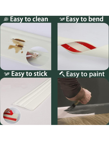 Moldura de Base Autoadhesiva Gaahing 5m x 10cm Impermeable