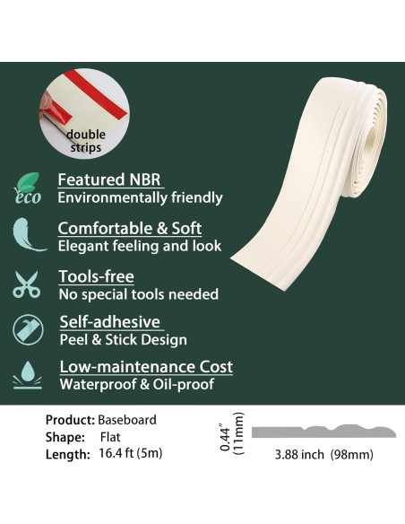 Moldura de Base Autoadhesiva Gaahing 5m x 10cm Impermeable