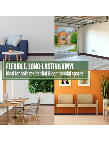 Base de Pared de Vinilo M-D 4" x 18.29 m Marrón Flexible