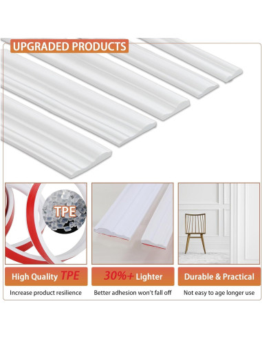 Riel de Silla Autoadhesivo TPE QDYMXUN 299.72 cm x 2.01 cm