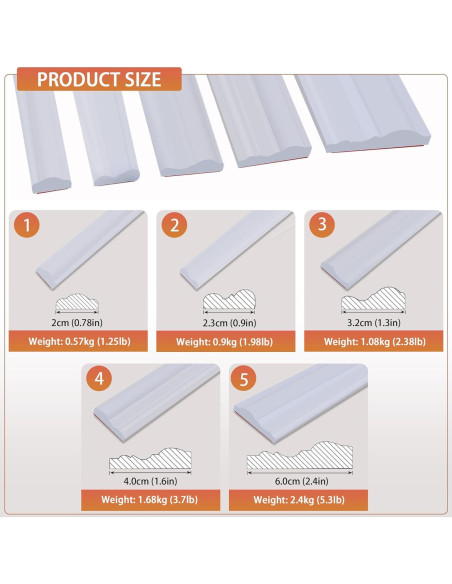 Riel de Silla Autoadhesivo TPE QDYMXUN 299.72 cm x 2.01 cm