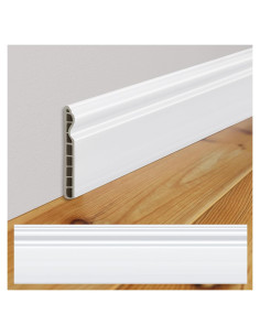 10 Piezas Moldura de Zócalo de PVC 100cm x 9cm Blanca