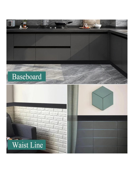 Moldura de Base Autoadhesiva Yefanxi 5.0m Goma Impermeable