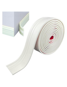 Moyishi Moldura de Base Flexible Autoadhesiva 4.88m Blanco