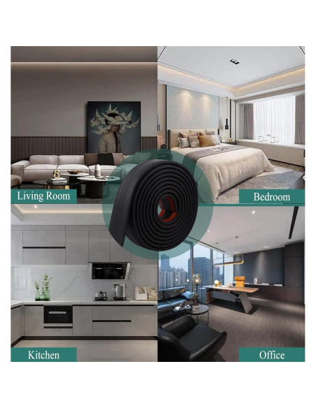 Moldura de Base Autoadhesiva Yefanxi 5.0m Goma Impermeable