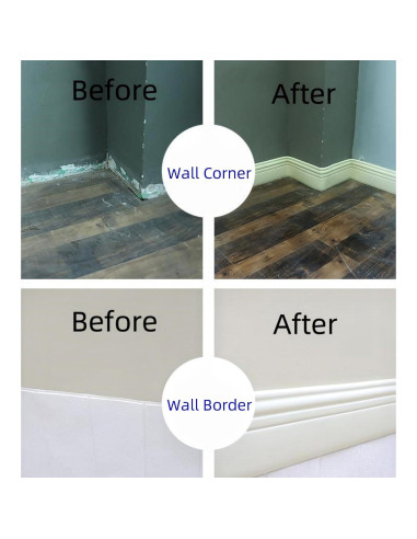 Moyishi Moldura de Base Flexible Autoadhesiva 4.88m Blanco