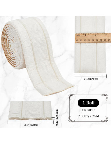 Moldura de Corona Autoadhesiva CRASPIRE 3D Blanca 88x8cm