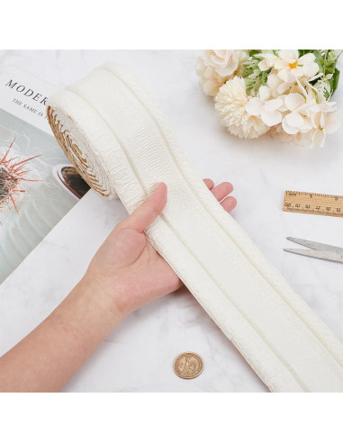 Moldura de Corona Autoadhesiva CRASPIRE 3D Blanca 88x8cm