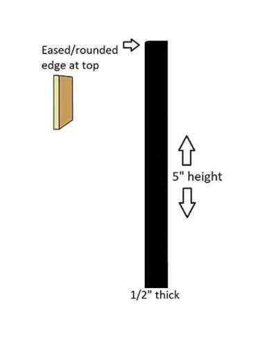 Moldura Base Flexible Poliuretano FLEXI-MILLWORK 1.27cm x 12.7cm x 3.66m