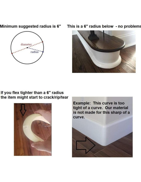 Moldura Base Flexible Poliuretano FLEXI-MILLWORK 1.27cm x 12.7cm x 3.66m