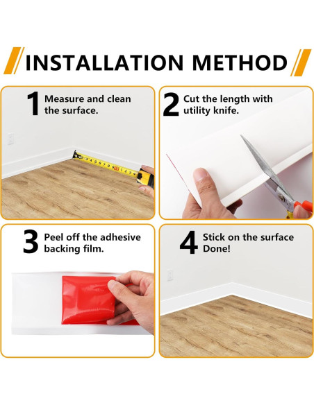 Moldura de Zócalo Flexible Stickgoo 10 cm x 6.1 m Blanca