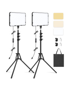 Paquete de 2 luces LED Obeamiu 2500-8500K con trípode 160 cm