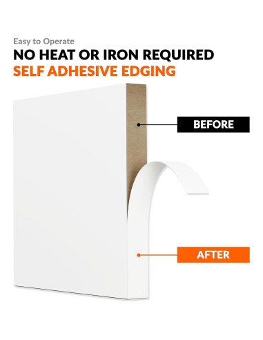 Banda de Borde de PVC Blanca Autoadhesiva 1.9 cm x 7.62 m