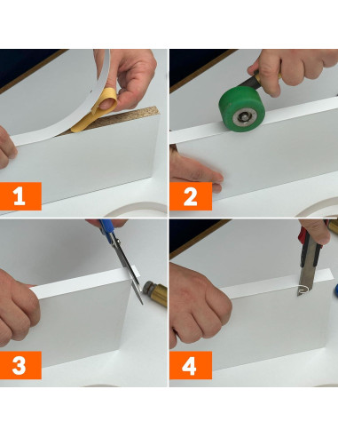 Banda de Borde de PVC Blanca Autoadhesiva 1.9 cm x 7.62 m