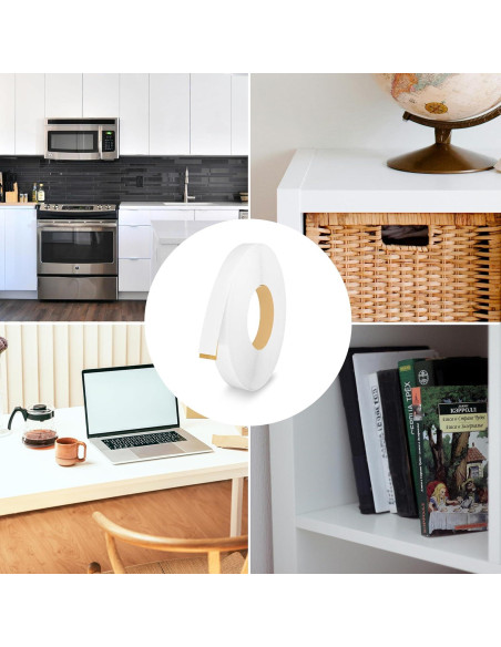 Banda de Borde de PVC Blanca Autoadhesiva 1.9 cm x 7.62 m
