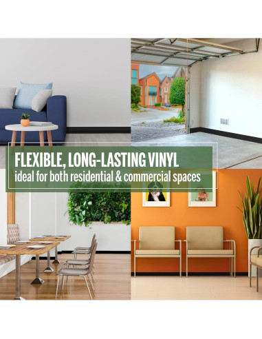 Base de Pared de Vinilo M-D 4x60 Pies Autoadhesiva Negra