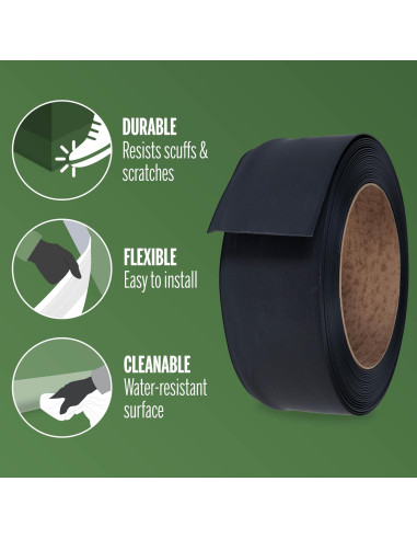 Base de Pared de Vinilo M-D 4x60 Pies Autoadhesiva Negra