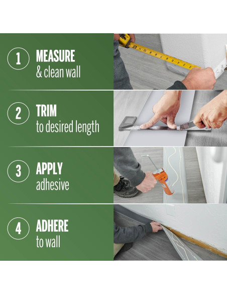 Base de Pared de Vinilo M-D 4x60 Pies Autoadhesiva Negra