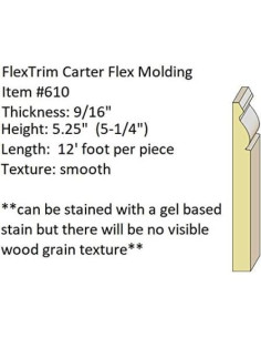 Moldura Base Flexible Flex Trim WM610 3.66m x 1.42cm - Hecho en EE. UU. 2