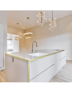 Moldura Autoadhesiva Dorada Faoaatin 3.05m para Pared y Techo 2