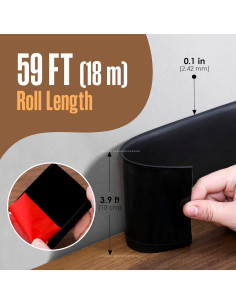 Moldura de Base Autoadhesiva Houseables 10.54 cm x 18.29 m Negra 2