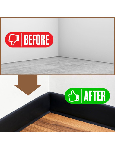 Moldura de Base Autoadhesiva Houseables 10.54 cm x 18.29 m Negra