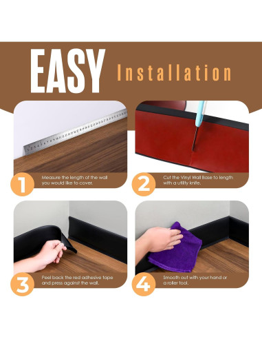 Moldura de Base Autoadhesiva Houseables 10.54 cm x 18.29 m Negra