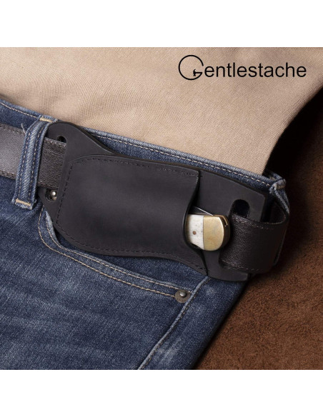 Funda de Cuchillo de Piel Gentlestache Negra 17x6.4cm EDC