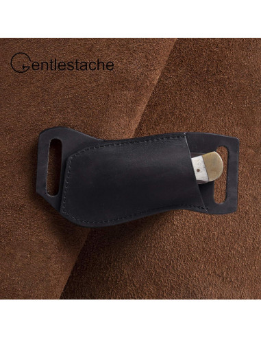 Funda de Cuchillo de Piel Gentlestache Negra 17x6.4cm EDC