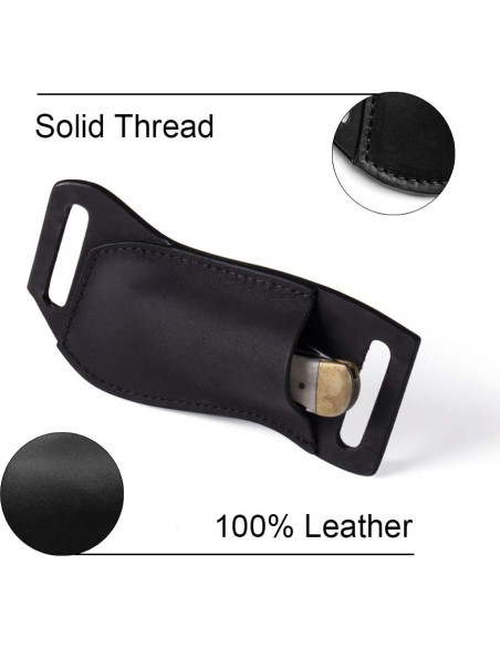 Funda de Cuchillo de Piel Gentlestache Negra 17x6.4cm EDC