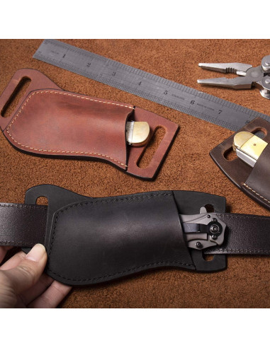 Funda de Cuchillo de Piel Gentlestache Negra 17x6.4cm EDC