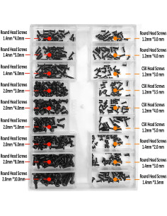 Kit de Tornillos Pequeños M1.2 M1.4 M2.0 500 Piezas HOTMMGR 2