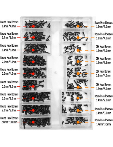 Kit de Tornillos Pequeños M1.2 M1.4 M2.0 500 Piezas HOTMMGR