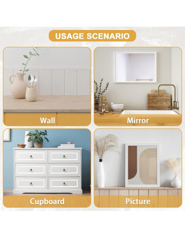 Moldura autoadhesiva Soengsau 3.05m PVC blanco para azulejos