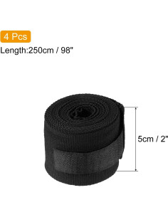 Vendaje de Mano de Boxeo PATIKIL Elástico Negro 250x5cm 2