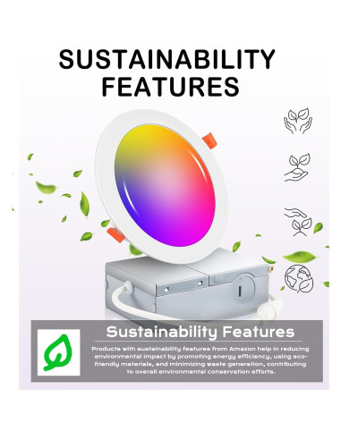 6 Luces LED Empotradas CLOUDY BAY 10W RGB+Blanco 4"