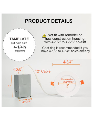 6 Luces LED Empotradas CLOUDY BAY 10W RGB+Blanco 4"