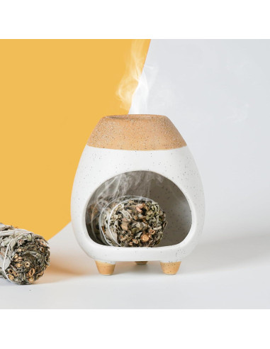 Soporte para Palo Santo Cerámica Hecho a Mano 9.4x8.4 cm