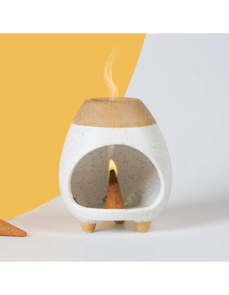 Soporte para Palo Santo Cerámica Hecho a Mano 9.4x8.4 cm