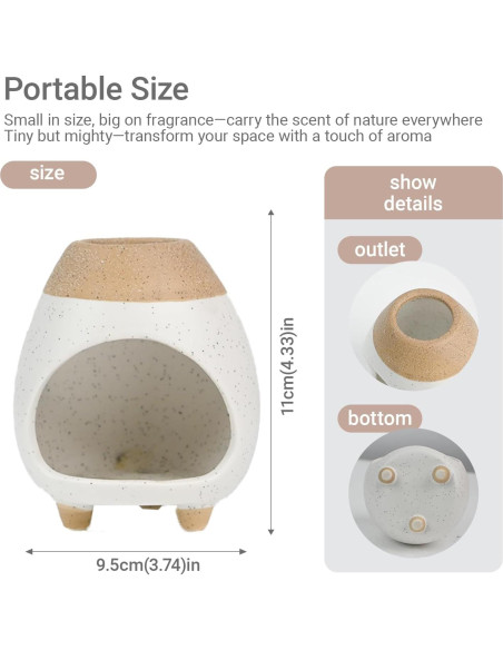 Soporte para Palo Santo Cerámica Hecho a Mano 9.4x8.4 cm