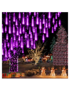 Luces de Lluvia de Meteoros Aokudoni 40cm Morado para Exterior