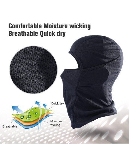 Balaclava KOOYU Unisex A Prueba de Viento y Polvo Negra