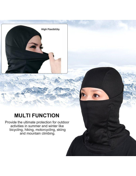 Balaclava KOOYU Unisex A Prueba de Viento y Polvo Negra