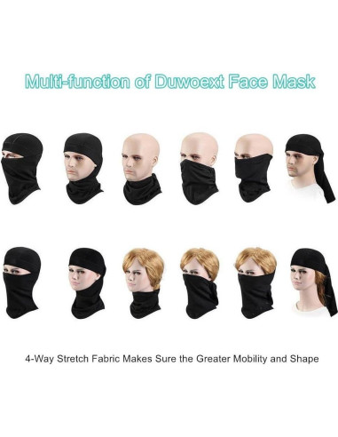 Balaclava KOOYU Unisex A Prueba de Viento y Polvo Negra