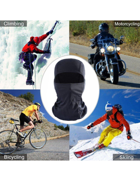 Balaclava KOOYU Unisex A Prueba de Viento y Polvo Negra