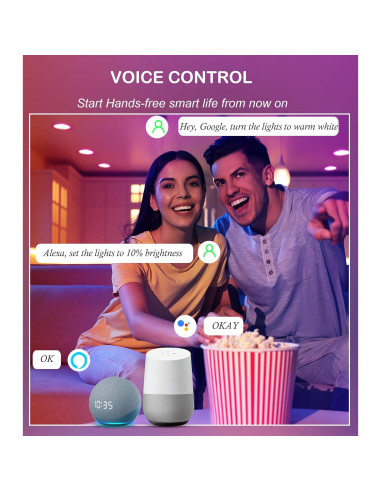 6 Luces LED Empotradas CLOUDY BAY 10W RGB+Blanco 4"