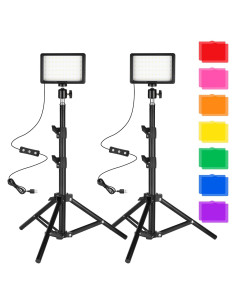 Luz LED Continua Ci-Fotto 2-Pack con Trípodes y Filtros