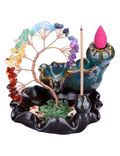 Quemador de Incienso de Retroceso Jovivi 7 Chakras Cerámica