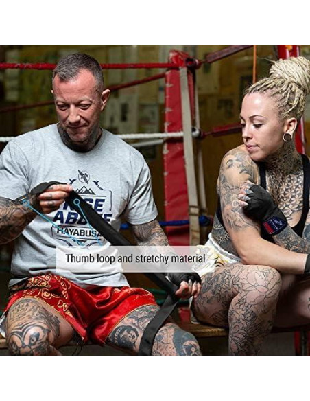 Vendajes de Mano de Boxeo ProGym Gear 4.5m Elásticos Negros